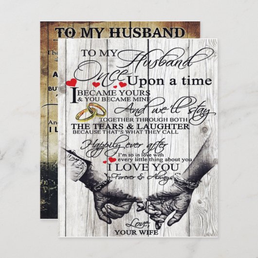 To My Husband Letter, Love Quotes Gift (Front/Back)