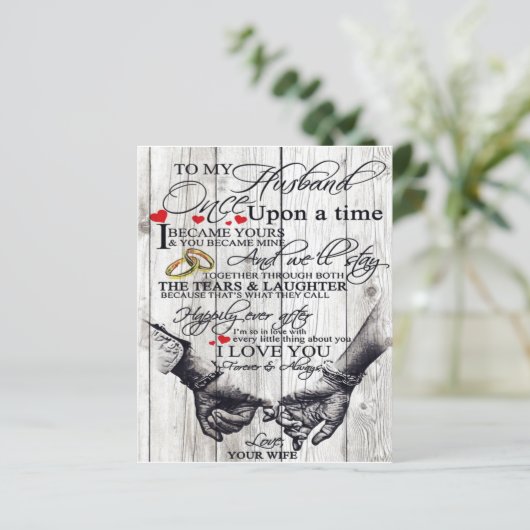 To My Husband Letter, Love Quotes Gift (Standing Front)
