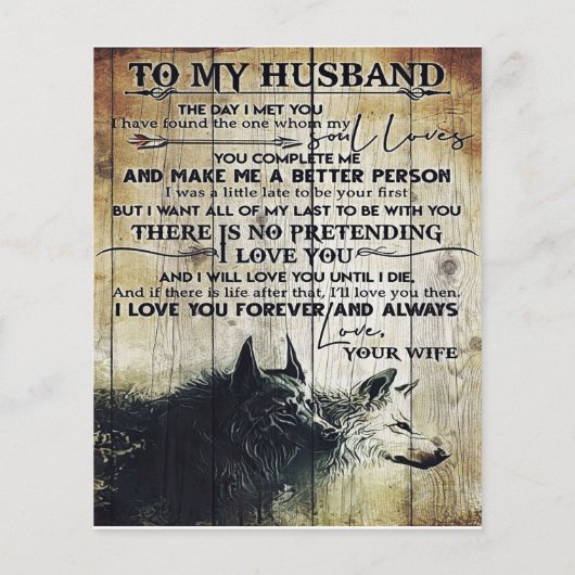 To My Husband Letter, Love Quotes Gift (Back)
