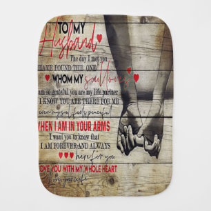 To My Husband Letter, Love Quotes Gift Baby Burp Cloth