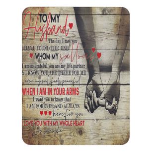 To My Husband Letter, Love Quotes Gift Door Sign