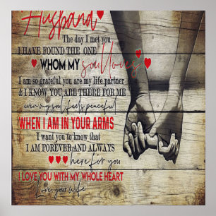 To My Husband Letter, Love Quotes Gift Poster