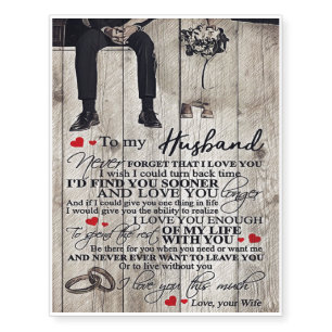 To My Husband Letter, Love Quotes Gift Temporary Tattoos