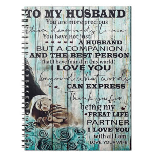 To My Husband Letter   Lovely Gift For Husband Notebook