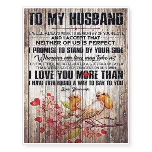 To My Husband Letter, Lovely Husband Letter Temporary Tattoos