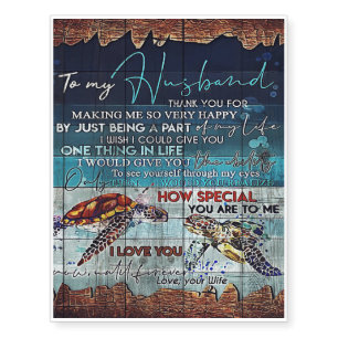 To My Husband Letter, Lovely Husband Letter Temporary Tattoos