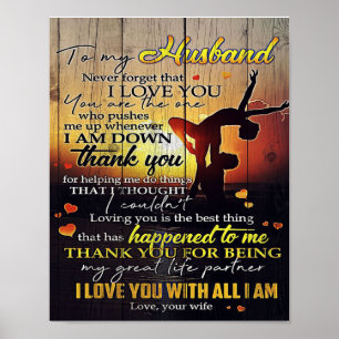 To My Husband Letter, Lovely Quotes Gift Poster