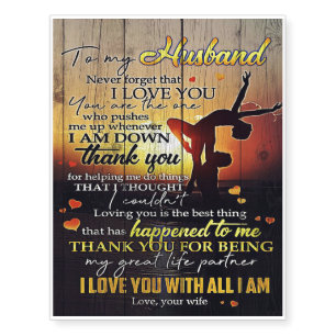 To My Husband Letter, Lovely Quotes Gift Temporary Tattoos