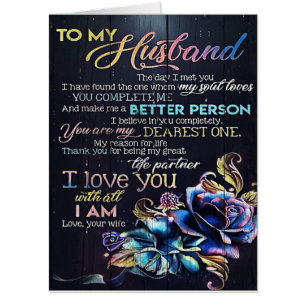 To My Husband Letter, To My Husband Gift Card