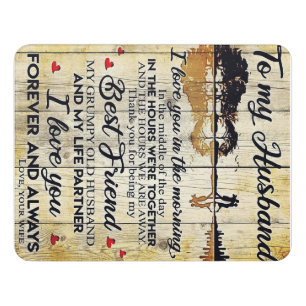 To My Husband Letter, To My Husband Gift Door Sign