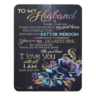 To My Husband Letter, To My Husband Gift Door Sign