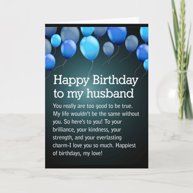 TO MY *HUSBAND* LOVE OF MY LIFE ON BIRTHDAY HOLIDAY CARD (Front)