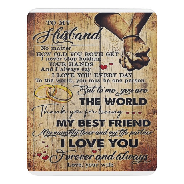 To my Husband | Lovely Husband Gift Door Sign (Contemporary Vert)