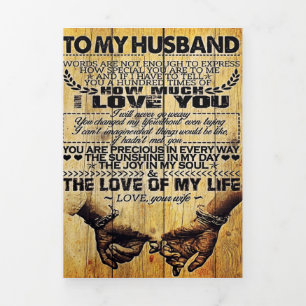 To My Husband My Husband Gift Letter For Him Tri-Fold Announcement