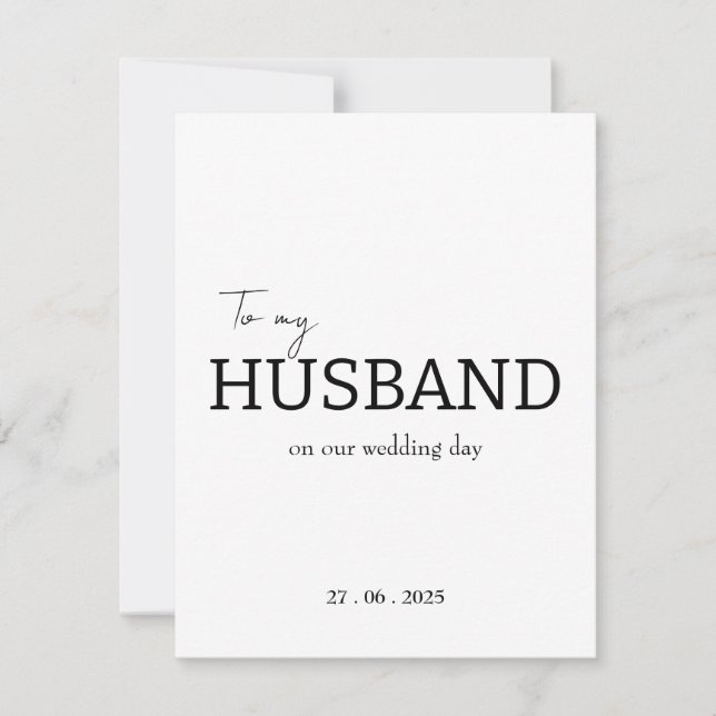 To my husband on our wedding day thank you card  (Front)