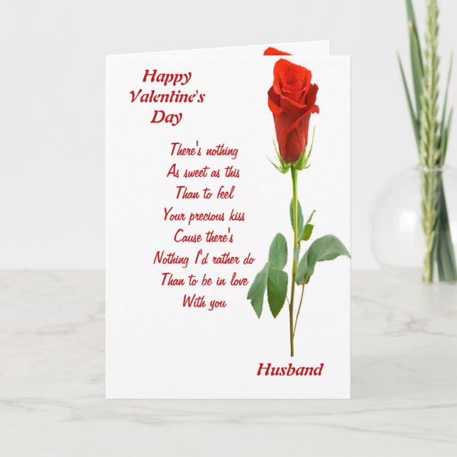 To my husband on valentine's Day Holiday Card (Front)