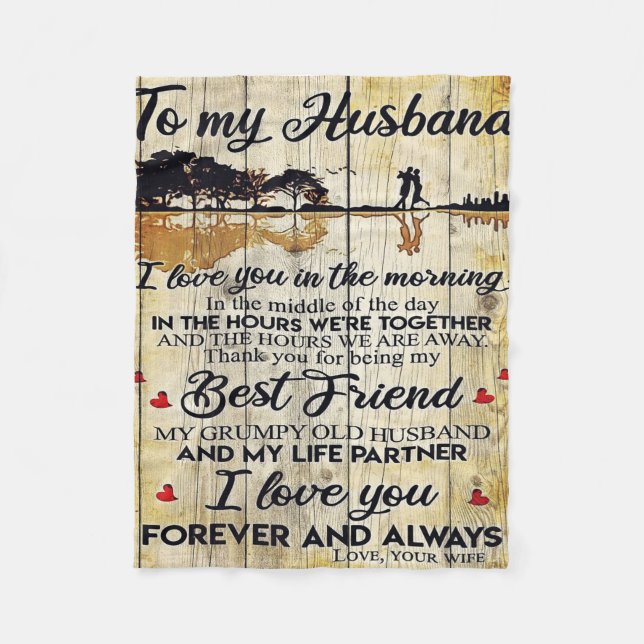 To my Husband | Perfect Gift For Husband Fleece Blanket (Front)