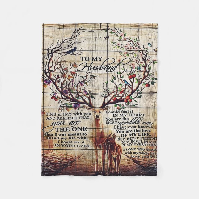 To my Husband | Perfect Gift For Husband Fleece Blanket (Front)