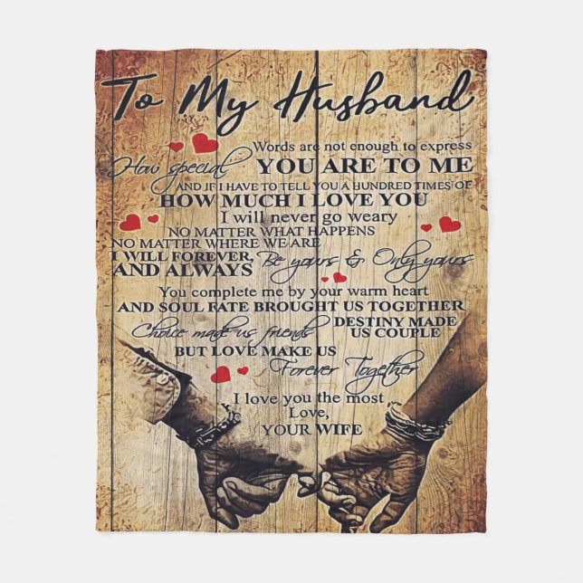 To my Husband | Perfect Gift For Husband Fleece Blanket (Front)