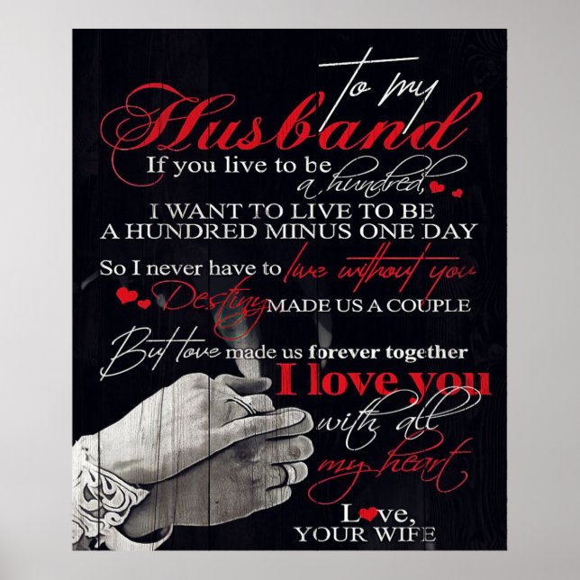To my Husband | Perfect Gift For Husband Poster (Front)