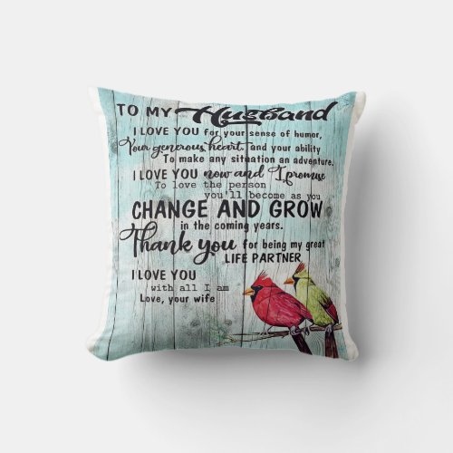 To my Husband  Perfect Gift For Husband Throw Pillow
