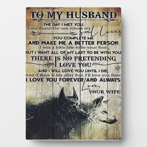 To My Husband Present  Cool New Home Gift  Plaque