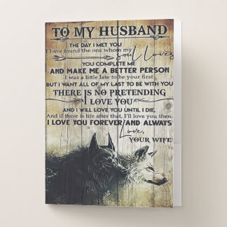 To My Husband Present | Cute Quotes Gift | Pocket Folder