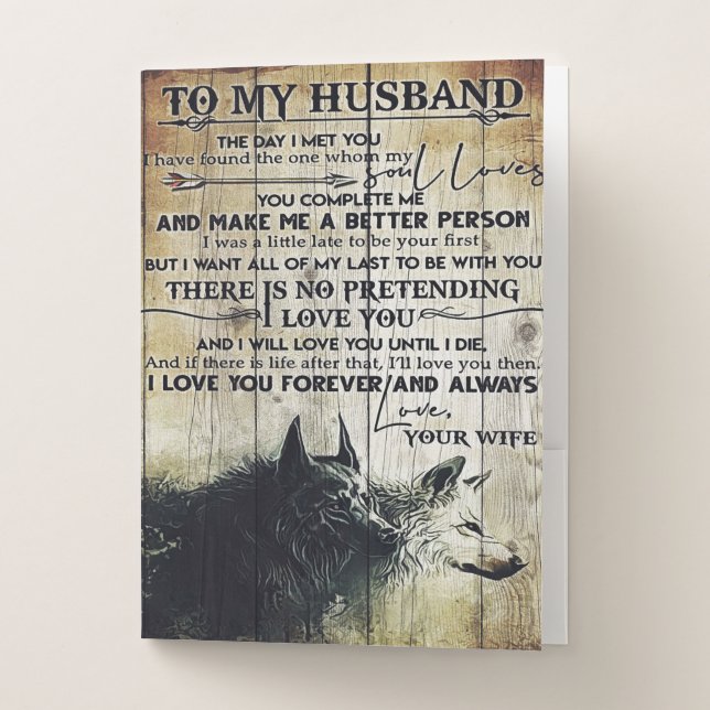 To My Husband Present | Cute Quotes Gift | Pocket Folder (Front)