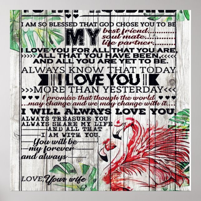 To My Husband Present | Cute Quotes Gift | Poster (Front)