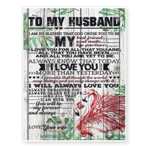 To My Husband Present Cute Quotes Gift Temporary Tattoos