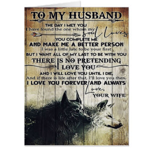 To My Husband Present Cute Slogan Gift Card