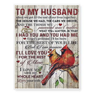 To My Husband Present Cute Slogan Gift Temporary Tattoos