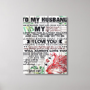 To My Husband Present Love Quotes Present Canvas Print