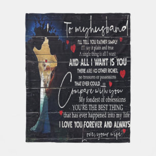 To my Husband Quotes   Best Holiday Gift Fleece Blanket