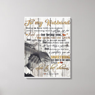 To my Husband To My Husband Letter Cute Present Canvas Print