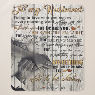 To my Husband  To My Husband Letter   Cute Present Sherpa Blanket