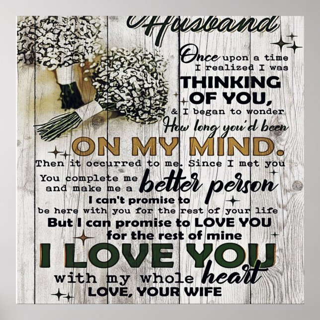 To my Husband |To My Husband | Love Quotes To Him Poster (Front)