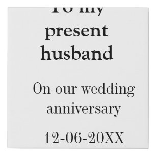To my husband wedding anniversary add name date ma faux canvas print