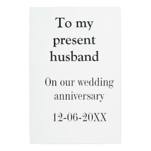 To my husband wedding anniversary add name date ma metal print