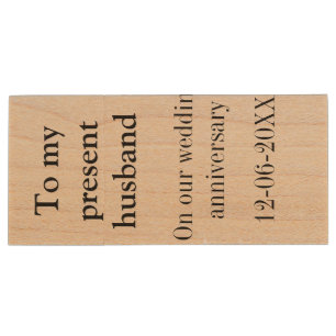 To my husband wedding anniversary add name date ma wood flash drive