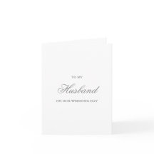 To My Husband, Wedding Day Cards