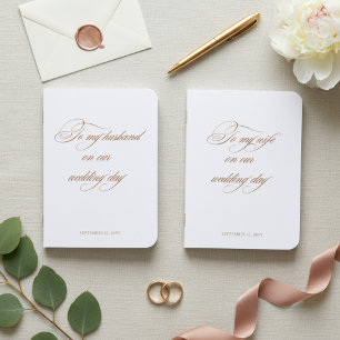 To My Husband Wife Rose Gold Foil Vow Books