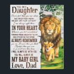 To My Lion Daughter Gift, Daughter Birthday Gift Metal Print<br><div class="desc">To My Lion Daughter Gift,  Daughter Birthday Gift</div>