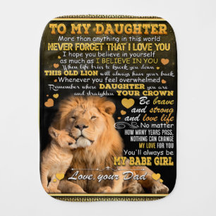 To My Lion Wife Birthday Gift, Love Wife Gift Idea Baby Burp Cloth