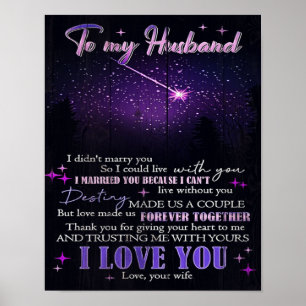 To My Love My Husband   Cute Quotes Gift   Poster