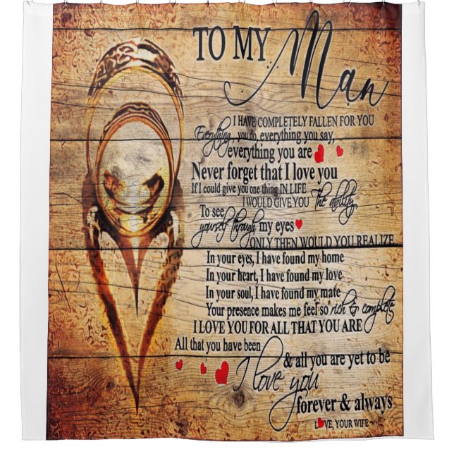 To My Love | My Husband Present | Cute Quotes Gift Shower Curtain (Front)
