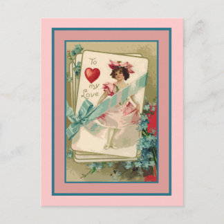 To My Love Old Fashioned Victorian Valentine Holiday Postcard