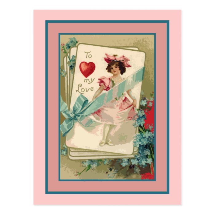 To My Love Old Fashioned Victorian Valentine Post Cards