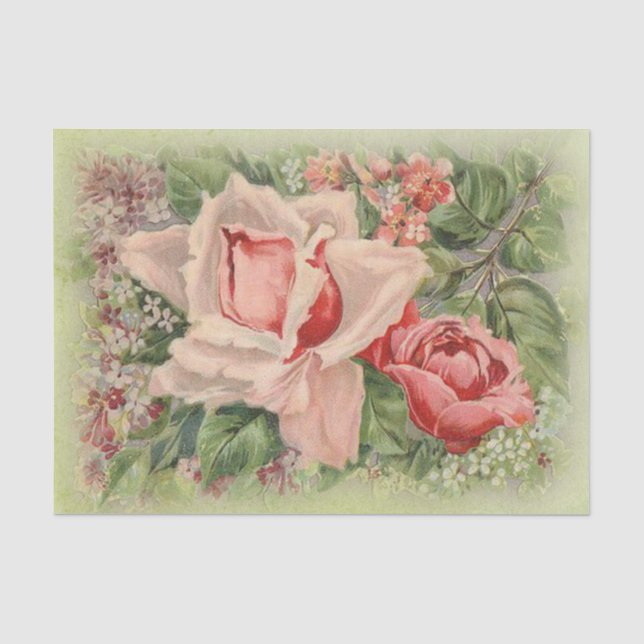 To My Love on Valentine's Day Floral Victorian Tissue Paper (Front)