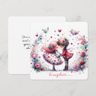 To My Love On Valentines Day Kissing Holiday Card